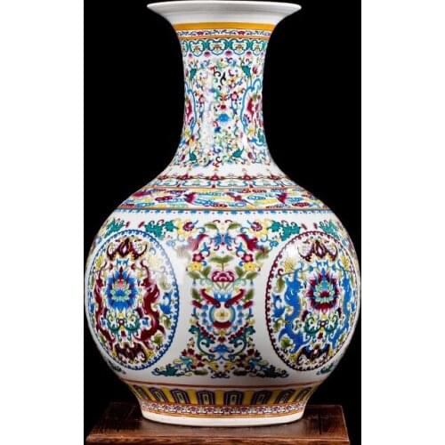Jingdezhen ceramics Colored enamel vase Home decoration Special offer free dliver