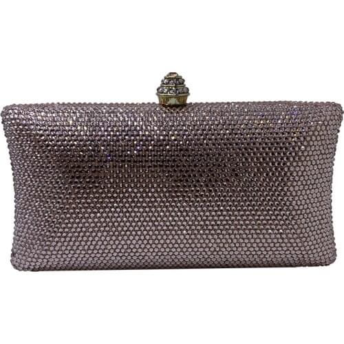 Classic Womens Party Prom Crystal Box Hard Case Evening Bags and Clutches