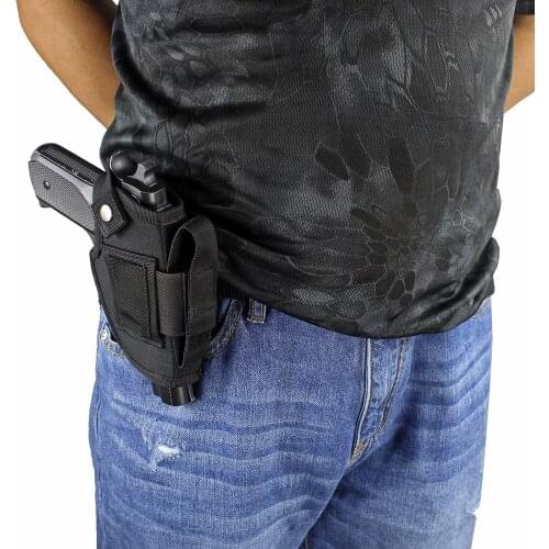 Concealed Carry Holster IWB OWB Pistol Gun Holster with Magazine Slot and Interchangeable Metal Clip