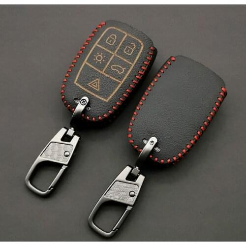 Leather Key Fob Case Shell Cover For Volvo XC90 C70 S60 D5 V50 S40 C30 5 Buttons Remote Skin Holder Car Accessories
