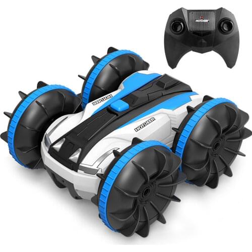 360 Rotate Rc Cars Remote Control Stunt Car Two Sides Waterproof Driving On Water And Land Amphibious Electric Toys For Children