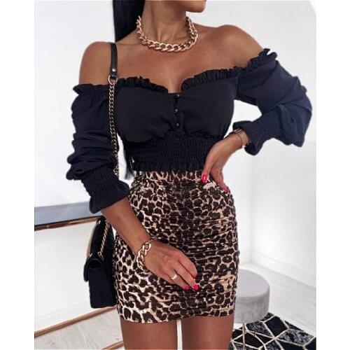 2020 Fashion Leopard Skirt Mini Skirts Women High Waist Bodycon Vintage Pencil Skirts Ladies Casual Party Club Sexy Skirt Female