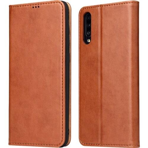 FIERRE SHANN Magnet Pu Leather Case For Samsung Galaxy A50 A70 Flip Cover Wallet Card Slots and Stand Holder