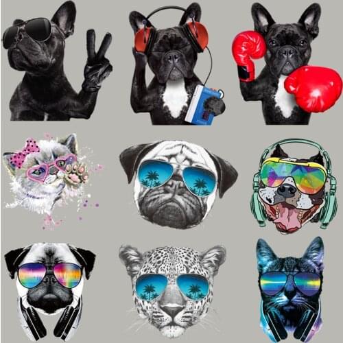 Cartoon Animals Ironing Stickers Tops Heat Transfer Appliqued Vinyl Diy Fashion Thermal Stickers T-Shirt Jeans Parches