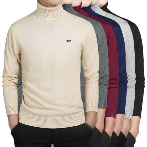 Spring Autumn New Embroidery logo Mens Sweaters Coat Pullovers Male Thin Sweaters Stand Collar Slim Fit Knitted Pullover M-3XL