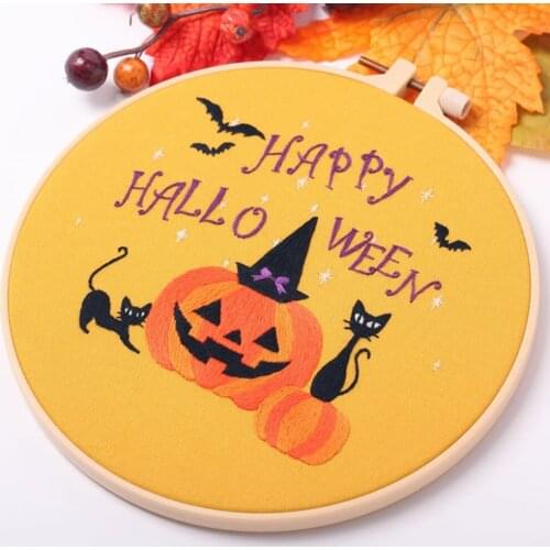 Embroidery Diy Beginner Embroidery Material Package For Christmas Halloween Style Home Decor Ornaments Needle Arts & Craft