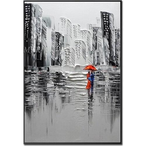 The Rain Beautiful Scene Abstract Oil Painting Wall Art Home Decoeation Hand painted Artist Painted Living Room Wall No Frame