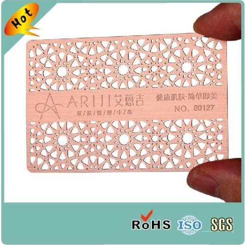 Wholesale cheap rose gold customized business metal card