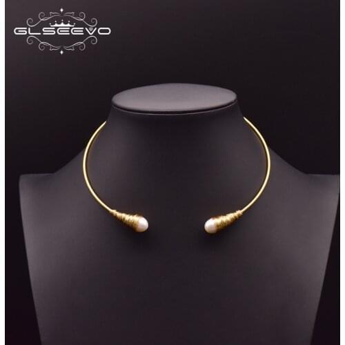 GLSEEVO Natural Fresh Water Baroque Pearl Chokers Necklace For Women Necklaces Luxury Fine Jewelry Collar Hombre Colar GN0048