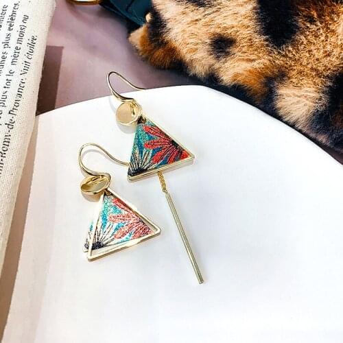 Simple Long Tassel Drop Earrings for Women Vintage Personality Asymmetrical Geometry Dangle Earrings Jewelry Gifts