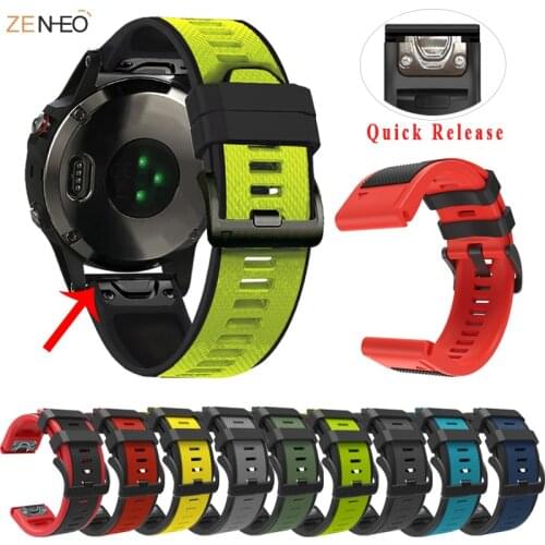 26 22mm Sport Silicone Watchband Wriststrap for Garmin Fenix 6X 6 6S Pro 5X 5 5SPlus 3HR Easy Fit Quick Release Wirstband Correa