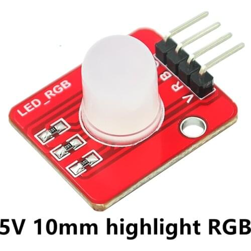 RGB full-color LED module electronic building block 5V three-color compatible 10mm high-brightness RGB full-color LED module