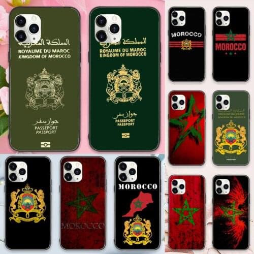 Morocco Flag Coat Of Arms Phone Case for iPhone 11 12 pro XS MAX 8 7 6 6S Plus X 5S SE 2020 XR Luxury brand shell funda coque