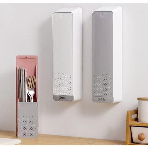 Chopstick Rack Wall-Mounted Chopsticks Tube Drain Chopsticks Cage Rack Household Chopsticks Basket Kitchen Chopstick Storage Box