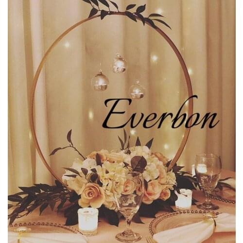 New Wedding Centerpieces Decoration gold color metal round Ring Arch Set for wedding table centerpieces