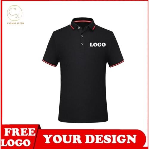 In summer, both men and women can wear 8-color POLO shirts, customized LOGO casual lapel short-sleeved with DIY brand text