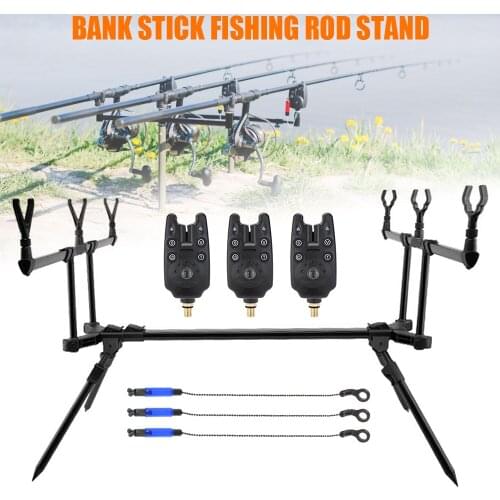 Retractable Carp Fishing Rod Stand Holder Fishing Pole Pod Stand 3 Fishing Bite Alarms Fishing Bait Swinger Fishing Tackle Set