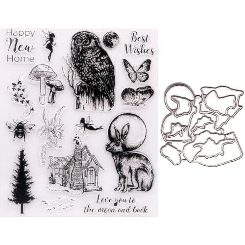 YINISE RUBBER STAMPING Clear Stamps AND DIES for Scrapbooking BIRD ANIMALS DIY PAPER Album Cards MAKING Wax Seal Craft Supplies