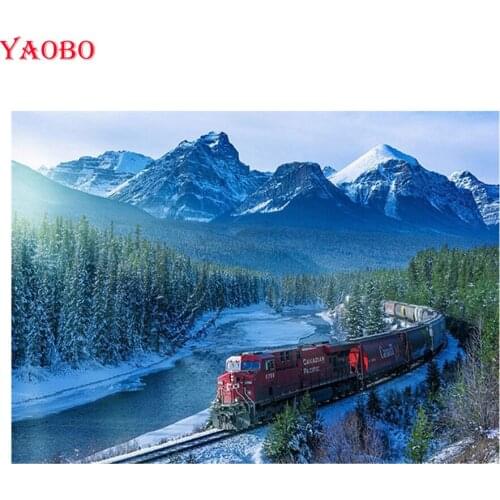 Railway Train landscape 5d diy diamond painting full square/round drill new arrival 3d rhinestone embroidery diamond mosaic sale