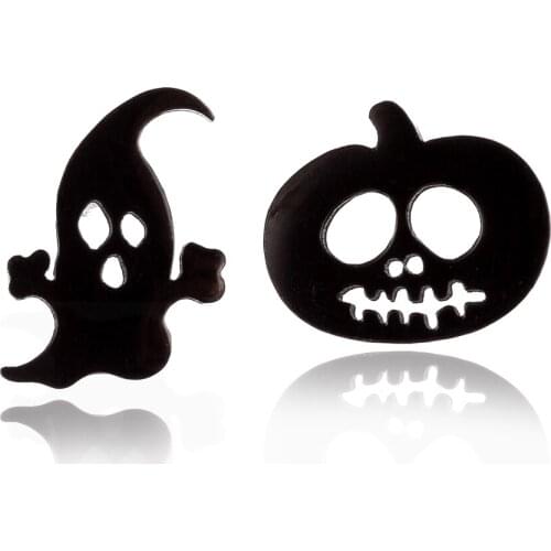 1 pair New Fashion Pumpkin Ghost Earrings For Kid Brincos Bff Gift 2021 Stainless Steel Minimalist Accessories Halloween Jewelry