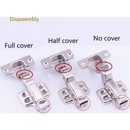 1pcs stainless steel furniture hinge, soft close, Brass buffer, hydraulic hinge full overlay