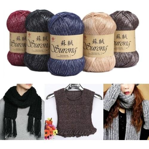 100grams Silk Cotton Knitting Yarn Crochet Needlework Thick Wool Thread Crochet Yarn For Hand Knitting Scarf Sweater