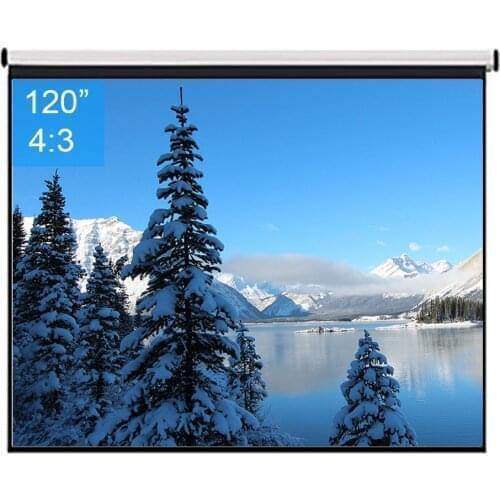 120inch 4:3 Wall Mounted Matte White Projection Pull Down HD Screen Canvas LED Projector Screen For Home Theater office
