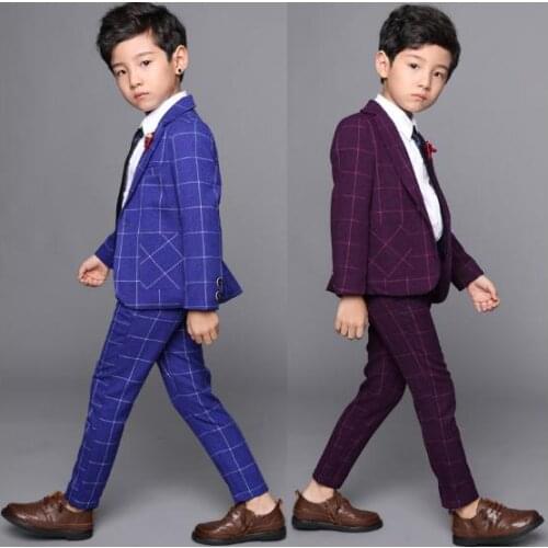 2018 Children Suit Baby Boys Suits Kids Blazer Boys Formal Suit For Wedding Boys Clothes Set Jackets Blazer+Pants 2pcs 4-10Y
