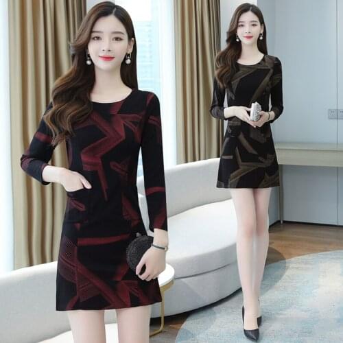 2021 Vintage Black Sexy Club Mini Dress Autumn Winter 4XL Plus Size Red Dress Korean Elegant Women Bodycon Casual Party Vestidos