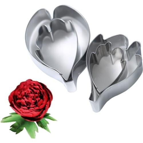 4pcs/set Peony Flower Cookie Cutter Set 3D Sugarcraft Fondant Cake Pastry Biscuit Baking Mold DIY Decorating Kitchen Tools m159