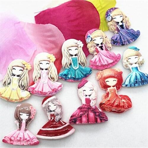 50pcs Mix Patterns Kawaii Resin Cartoon Girls Flatback Cabochon DIY Decorative Craft Scrapbooking,About High 3cm