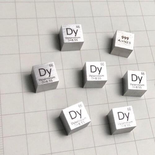 99.9% High Purity Dysprosium Rare Earth Metal Dy 8.6g Carved Element Periodic Table 10mm Cube