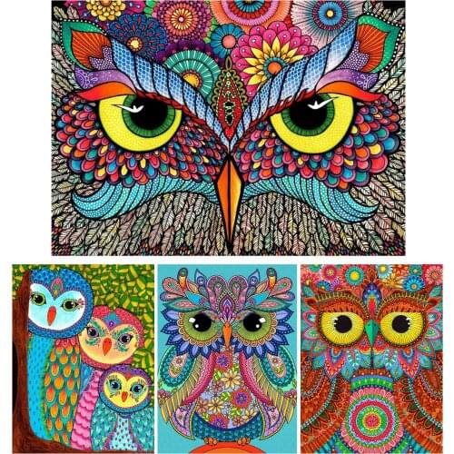 Diamond Painting Owl Full Drill Square Round 5D DIY Diamond Embroidery Animal Diamond Mosaic Cross Stitch Home Decoration Gift