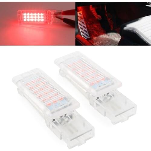 Car Footwell Light Lamp Red LED Lights for VW Golf MK5 MK6 Plus Jetta Passat CC EOS Scirocco For SKODA Superb Fabia etc. 2Pcs