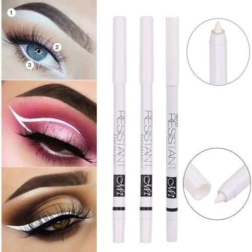 White Eyeliner Lower Eyelid Brighten Eyeliner Gel Pen Eyeshadow Pencil Long Lasting Facial Beauty Quick Dry Waterproof Makeup