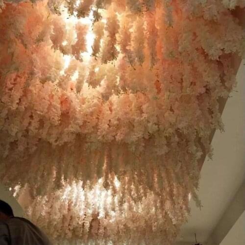 Free Shipping Encrypt Artificial Wisteria Flower String 30CM Hydrangea Rattan for Wedding Event Home DIY Decorations