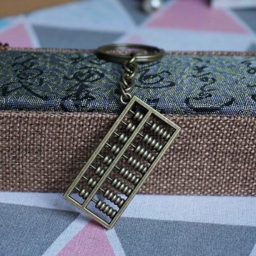 Woman Vintage Abacus Keychain Antique Bronze Key Chains for woman men Key Rings Keychains Gifts