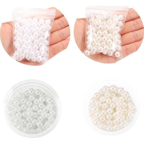 10-400PCS,3-20mm white beige pearl beads loose Round Beads Craft For Fashion Jewelry Making DIY Imitation beads Accessories