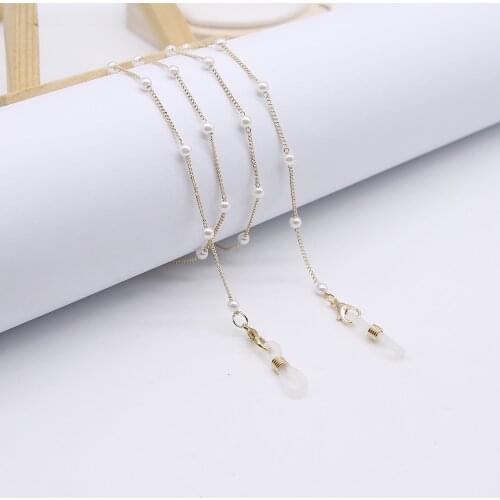 Eye Glasses Sunglasses Spectacles Eyewear Pearl Chain Holder Rope Cord Lanyard Necklace Face Masking Necklace Holder Masks Chain