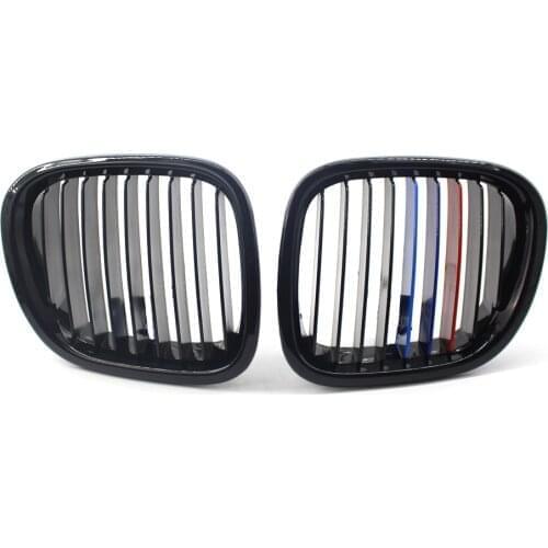 For BMW Z3 1996-2002 96-02 GLOSS BLACK w/ M COLOR GRILLE FRONT GRILL