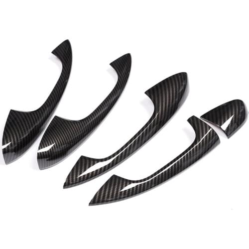 For Mercedes Benz GLB GLC LHD Chrome Carbon Fiber Door Handle Cover Car Styling Accessories Stickers