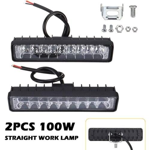 For Van ATV Offroad SUV Truck 2pcs Offroad LED Work Spot Lights Flood Light 100W 12V-60V 1600LM Super Bright White Lamp