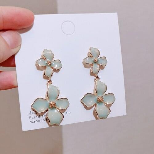 Elegant Amazing Big Flower Drop Dangle Earring for Women Trendy Metal Floral Long Earrings Wedding Party Jewelry Gifts