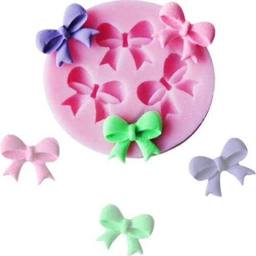 Cake Mold Bowknots Flower 3D Fondant Mold Silicone Cake Decorating Tool Chocolate Soap Stencils Kitchen Baking Accessories