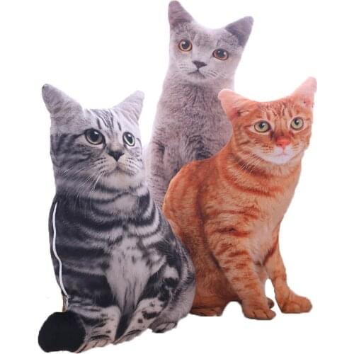 Hot Sale Kawaii Cartoon 3D Simulation Cat Cushion Pillow Soft Toy Soft Animal Stuffed Doll Kawaii Christmas Gift For Children