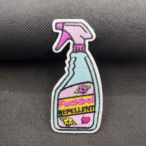 Dirt Cleaning Detergent Bottle Embroidery Clothes Accessory Iron on Patch Diy Decorative Fabric Badge for Apparel