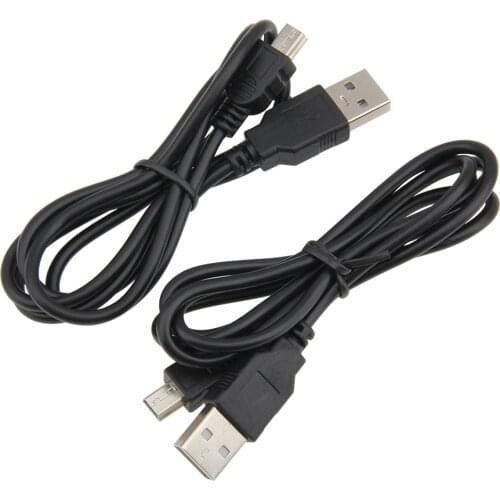 Data Charging Cable Cord Adapter USB 2.0 A Male To Mini 5 Pin B Best Black Length 1m Data Cables Usb Extension Cable 100pcs