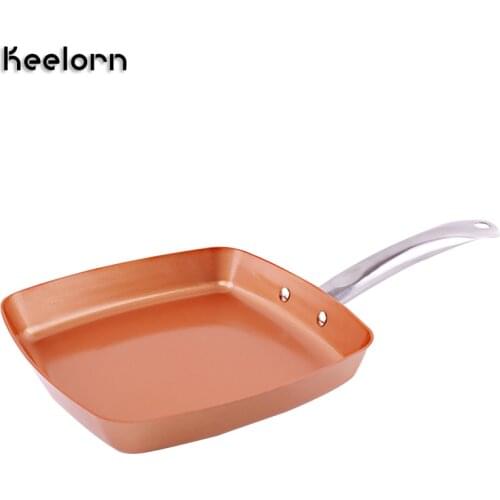 Keelorn Non-stick Copper Frying Pan Induction Chef Pans Saucepan Oven & Dishwasher Safe 8 Inches Nonstick Skillet Copper Red Pan