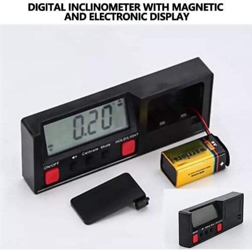 Magnetic Electronic Digital Display Inclinometer Angle Ruler Level Gauge Protractor Inclinometer Digital Caliper without Battery