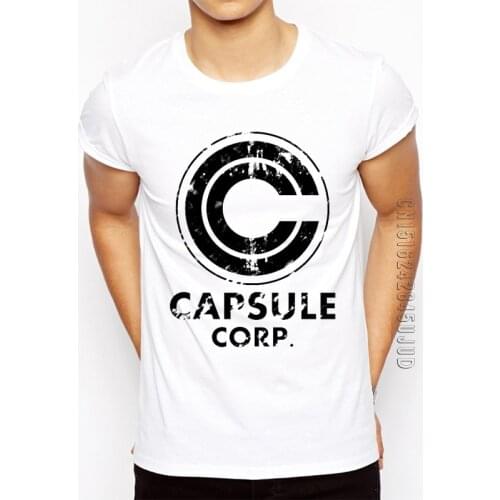 Men Summer Cartoon Tops Capsule corp Print and 100% Cotton O-neck comfortable t-shirt Fashion brand T shirt Cool design